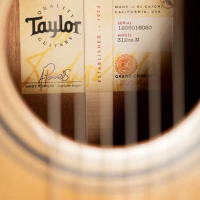 Taylor 312ce-N Nylon Grand Concert Acoustic/Electric Guitar with Hardshell Case image 14