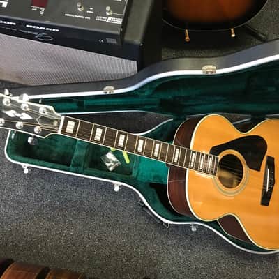 Yamaha CJ-838S vintage jumbo acoustic guitar made in Taiwan 1979-1981 in excellent condition with road runner hard case image 22