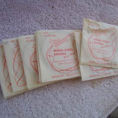 Vintage Gibson Mona Steel Guitar Strings in Box 1 Dozen B Or 2nd Plain Strings Case Candy For Gibson image 3