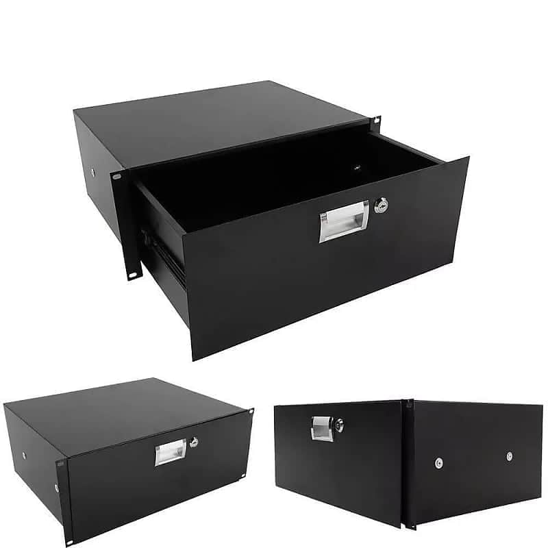 Rack Mount DJ 19" Rack Road Case Equipment Deep Drawer Locking 4U image 1