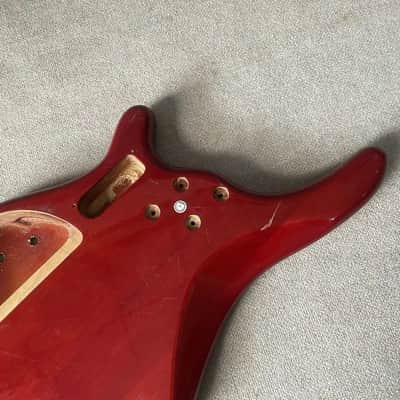 Red 5 String Bass Guitar Basswood Body DIY Project image 8