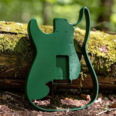 JGV3D | 3D Printed S-Style Guitar Body | One-Piece PLA+ | Fully Routed SSH | Right Handed | Green | Fully Hollow image 2