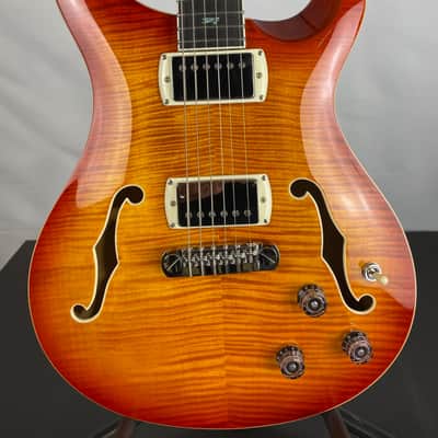 PRS SE Hollowbody II Piezo Electric Guitar, Ebony Fingerboard, Vintage Sunburst image 4