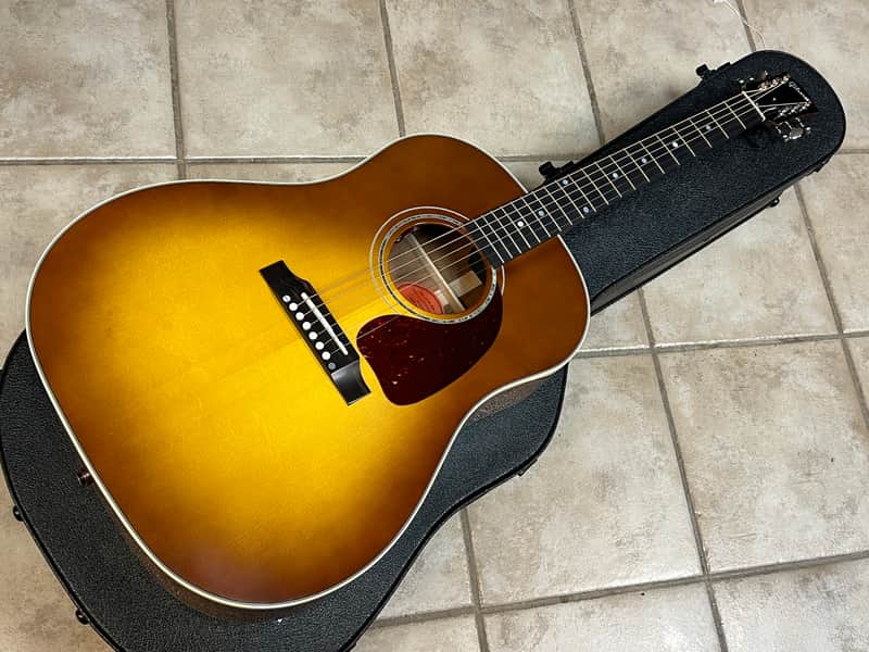 2025 Gibson J-45 Koa Carpathian Spruce Acoustic Guitar Honeyburst image 1