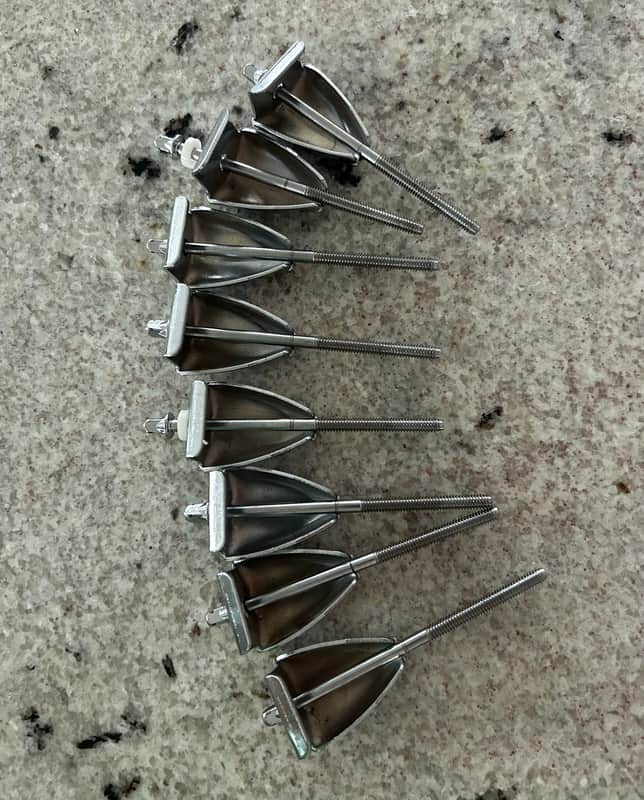 Ludwig Tension Rods & Claws For Bass Drum LOT OF 8 2000s - Nickel image 1