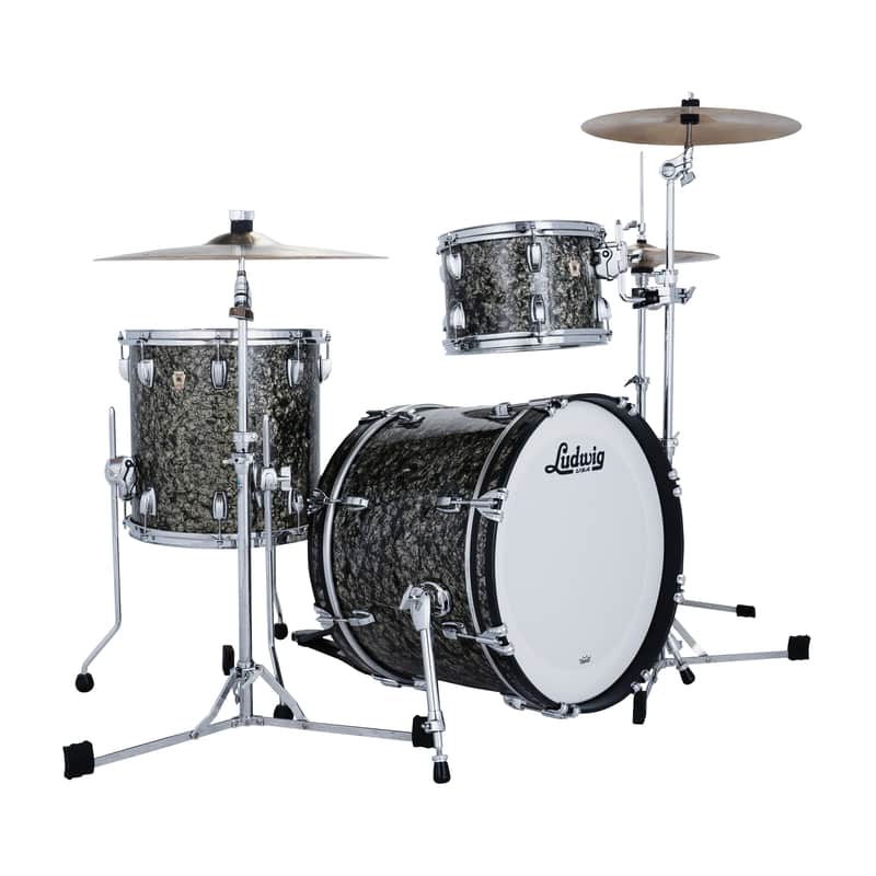 Ludwig Classic Maple Downbeat 3-Piece Drum Kit w/ 20" Kick - Moss Green image 1
