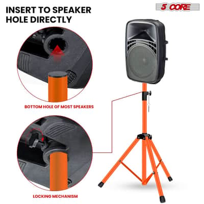 5 Core Speaker Stand Height Adjustable 54" Heavy Duty PA DJ Tripod Studio Monitor Stands image 5