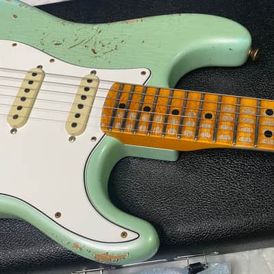 NEW! Fender Custom Shop Special Run '69 Stratocaster Heavy Relic - Handwound P/U's - Aged Surf Green Pearl - Reverse Headstock - 7.65lbs - Authorized Dealer - SUPER RARE! G07476 image 2
