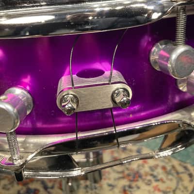 Russ McKinnon's, Tower of Power, Trick 14x4" Aluminum Snare Drum, Upgraded Throw-Off - Purple, 1989. Signed! image 18