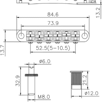 Guitar Tune-O-Matic Bridge and Stop Bar Tailpiece Combo with Anchors and Studs Replacement Compatible with LP SG EPI 6 String Electric Guitar Golden image 4