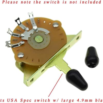 KAISH 2pcs Guitar 5 Way Switch Tip Cap Switch Knob for USA Stratocaster/Strat Black image 2