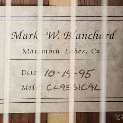 1995 Blanchard Classical, Indian Rosewood/Cedar image 19