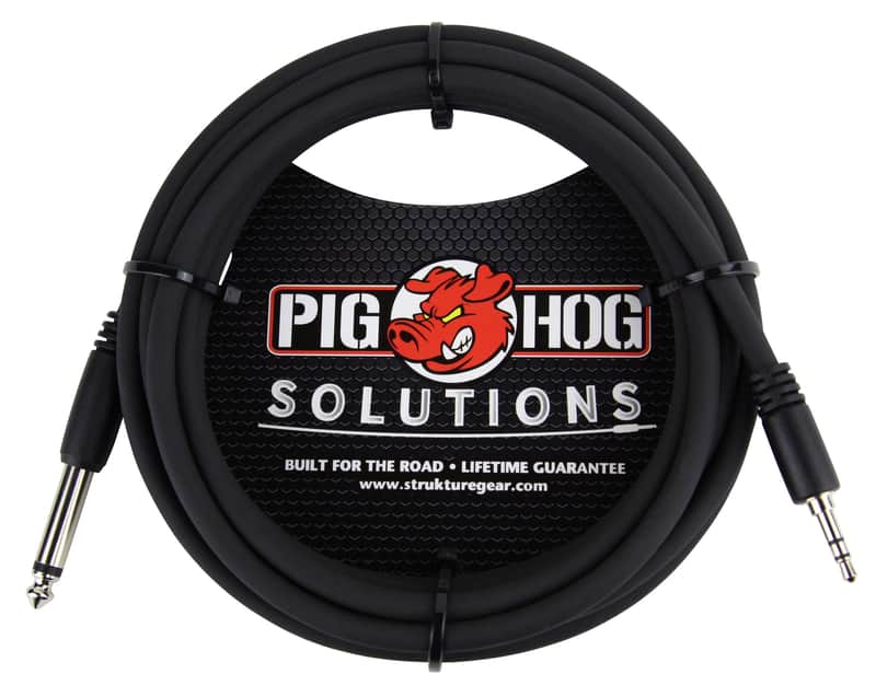 Lifetime Warranty! Pig Hog Solutions - 10ft 3.5mm TRS to 1/4" Mono PX-35T4M 00672485347828 image 1