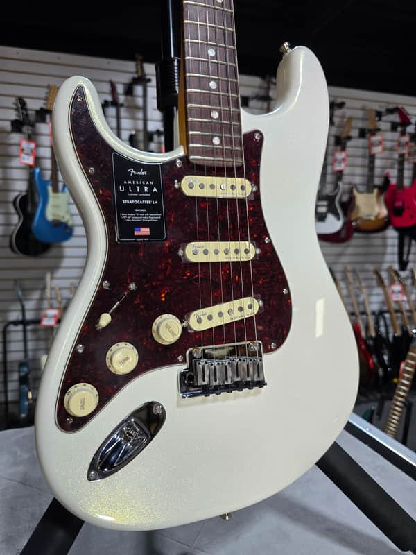 Fender American Ultra LH - Arctic Pearl w/OHSC & PLEK*D #301 image 1
