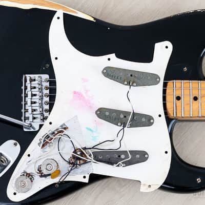 1975 Fender Stratocaster Vintage Guitar Black w/ Case image 20