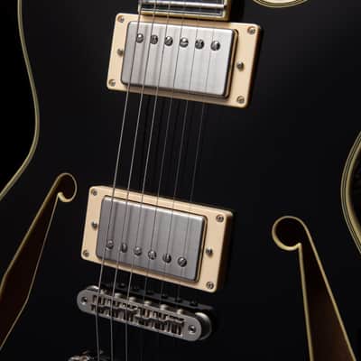 D'Angelico DAEMDCTSBKSNS EXCEL MINI DC TOUR Double Cutaway Semi-Hollow Body 3 Piece Maple/Walnut/Maple Neck 6-String Electric Guitar w/Gig Bag image 7