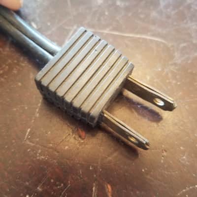 Unknown one (1) 117V Power Cord Electric Cable cut stylized S logo Vintage non-polarized black 1940s-1960s image 8