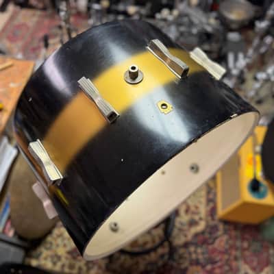 1960 Ludwig Club Date 14x22 Black & Gold Duco Bass Drum Shell image 2