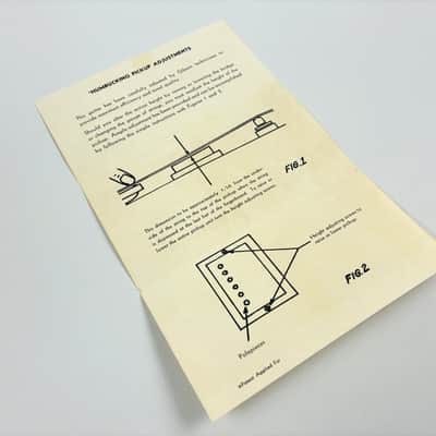 Gibson Original 1950s “Humbucking Pickup Adjustments.” Patent Applied For Insert – REAL. 50s/60s image 1