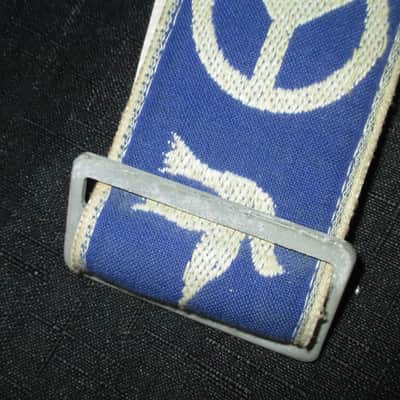 Vintage  ACE Blue and White Peace and Doves Guitar Strap 60's-70's image 3