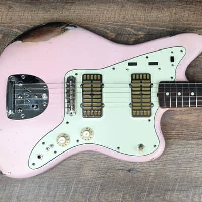 MyDream Partcaster Custom Built - Shell Pink over Sunburst Mojo JM Dual Foil image 3
