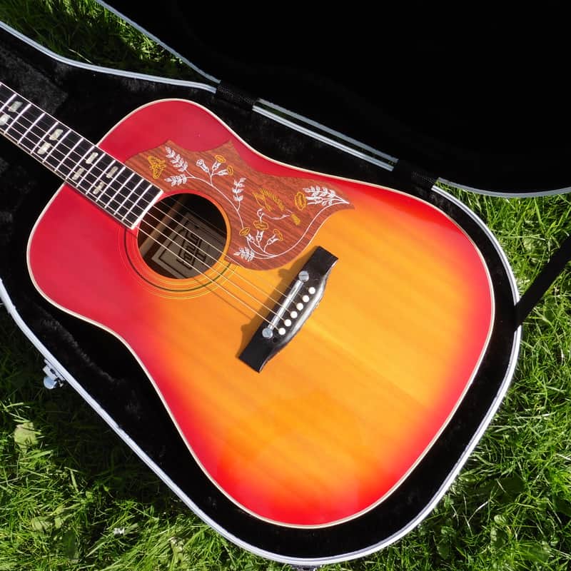 Hondo II Hummingbird 1979 2 Color Sunburst + Hard Case + Pro Set Up + Very unusual and cool image 1