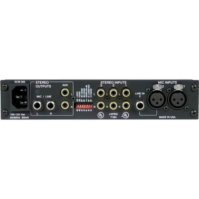Shure SCM262 Stereo Microphone Mixer with 2 XLR Mic Inputs, Stereo 1/4 Outputs, Stereo RCA Outputs, 12 V Phantom Power image 6