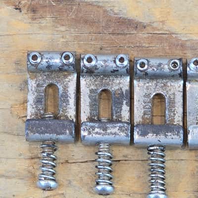 Vintage 1950s 1960s Fender Stratocaster Bridge Saddles - Set of 5 image 6