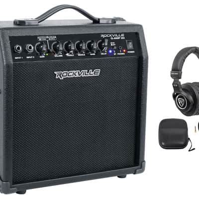 Rockville G-AMP 20 Watt Guitar Amplifier Combo Amp Bluetooth/Delay + Headphones image 1