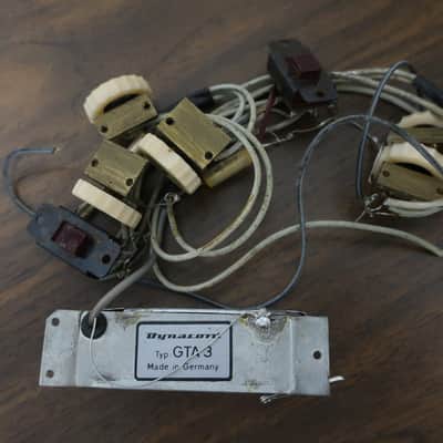 Vintage 1960s Dynacord Pick Up Also fits Framus Hofner Hopf Hoyer Avanti Harvey Thomas Guitar 1 Pick Up Set With Control Panel Rare Bakelite Volume Knobs Pots & Buttons image 7