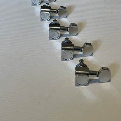 1990's Korean Era Ibanez RG & S Series Chrome Dual Pin Tuning Pegs Tuners 6 In LIne image 2