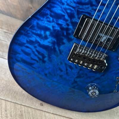 PRS Wood Library Custom 24 Quilt Top Brazilian Rosewood Fretboard - Aquamarine W/Blue Back 411448 image 4