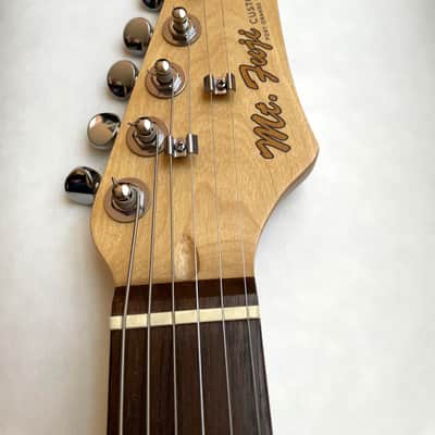 Mt. Fugi Custom offset mustang style electric guitar. Natural Mahogany, Nitro (StewMac Parts) image 7