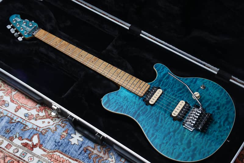 ERNIE BALL USA Music Man Axis HH Floyd "Blue Quilt" (1996) (SOLD) image 1