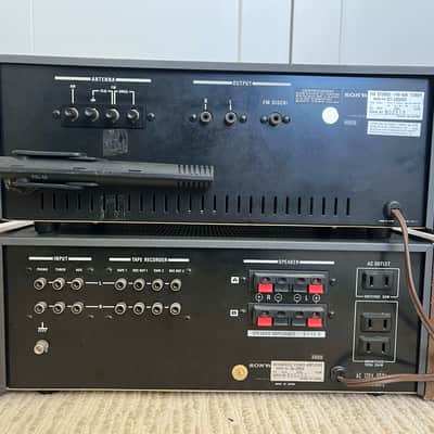 Sony integrated amplifier TA-2650 & ST-2950 Receiver vintage combo 1976 - Brushed aluminum & teak side panels image 7