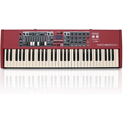 Nord Electro 6D 61-Key Stage Piano, Semi-Weighted Waterfall Keyboard, Red