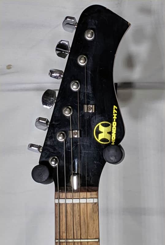 Hondo H77 1980's Strat copy HSS - Black w/ Tremolo Arm | Reverb