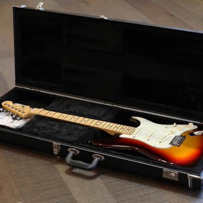 MINTY! 2014 Fender American Deluxe Stratocaster Plus Mystic 3-Color Sunburst w/ Personality Cards + COA OHSC image 20