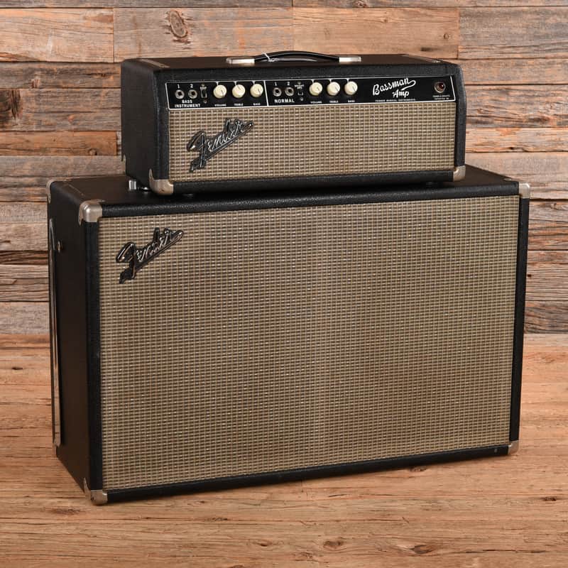 Fender Bassman - Amp And Cabinet 2x12 w/ Greenback Celestion Black 1965 - Very Good