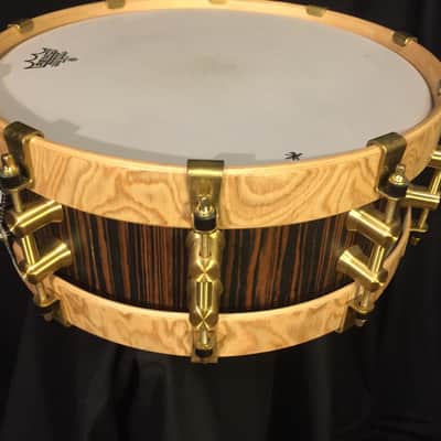 Bearing Edge Drum Co, Custom 5x14 Zebra Wood Snare, Mint. image 6