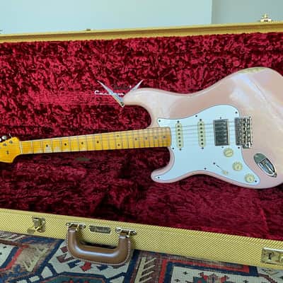 Fender Custom Shop HSS 57 Chicago Special Stratocaster Relic Left Handed 2021 Aged Shell Pink image 1