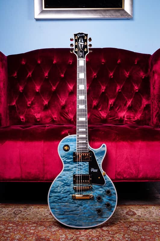 Gibson Les Paul Custom 3A Quilt Maple Top Ocean Blue Electric