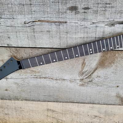 Reverse headstock 22 fret Shred Guitar Neck Replacement 25.5 scale Steel frets fast neck DIY image 3