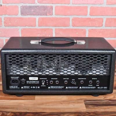 Soldano Custom Shop SLO30 30Watt All Tube Head w/ Matching 2x12 Cab Deep Space Tolex With Black Grill and Black Chicken Head Knobs image 9