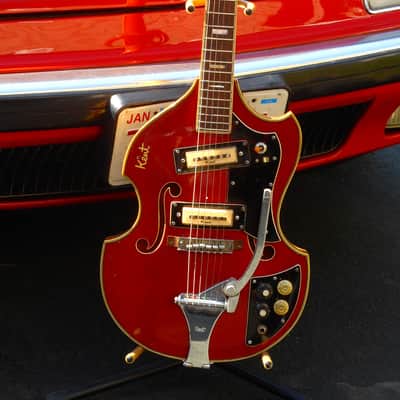 KENT  [Kawai/Teisco] 1967 Model 834  Violin-Shape HollowBody Cherry Red Stain - Original - Complete image 1