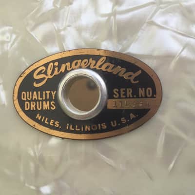 Slingerland Artists Snare Drum 1966 White Marine Pearl image 2