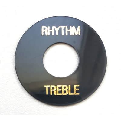 Gibson style Black Rhythm/Treble Ring, Gold Letters