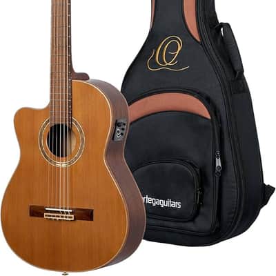 Ortega RCE159MN-L Performer Series Solid Cedar Top Mahogany Neck Cutaway Nylon 6-String Classical Acoustic-Electric Guitar w/Gig Bag For Left Hand Player image 1