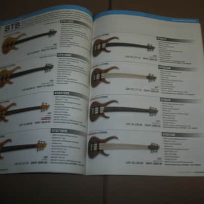 very lightly handed, near A+ genuine Ibanez 2013 Full Line Catalog (114 total pages) + a one page Amendments sheet (states "For Authorized Dealers Only") Color Pictures and B & W Text, Thin Quality Paper, Semi-Gloss Sheen, CATALOG - L: 11" x W: 8 & 1/4" image 15