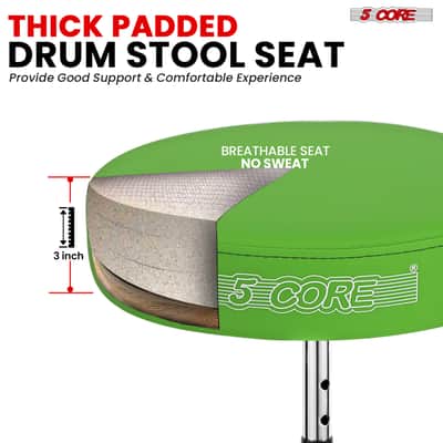 5 Core Drum Throne 3" Padded Drum Seat Height Adjustable Drumming Chair for Practice and Performance image 3